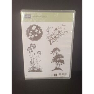 NEW! Stampin’ Up! SERENE SILHOUETTES (4) Stamps Set Retired Flowers, Birds